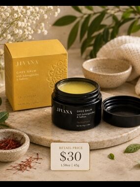 Jivana Ghee Balm with Ashwagandha & Saffron - Yellow